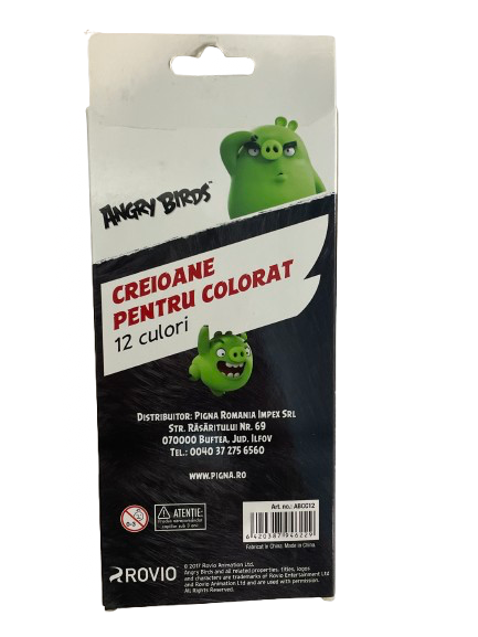 🖍️ Creioane Color Angry Birds – 12 buc