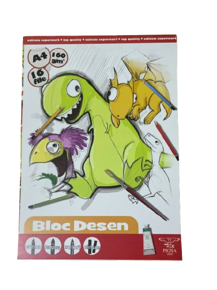 🦖 Bloc Desen A4 – Dinozauri